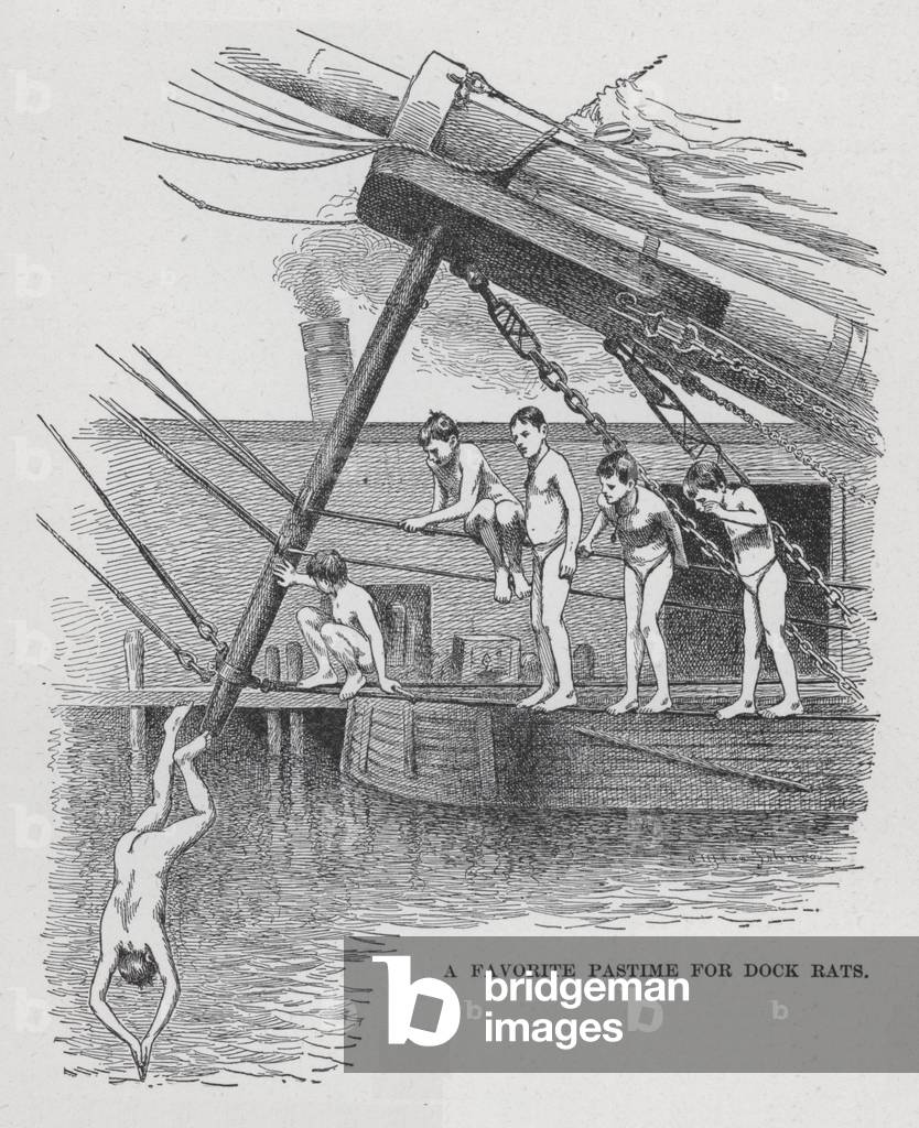 A Favorite Pastime for Dock Rats (litho)