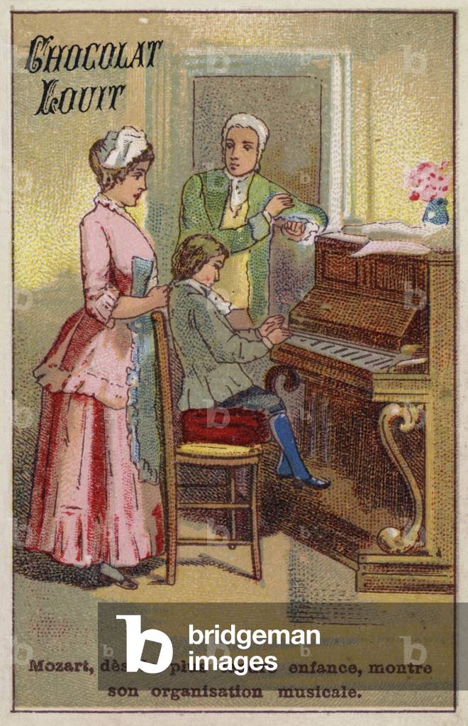The very young Mozart displaying his musical talents (chromolitho)