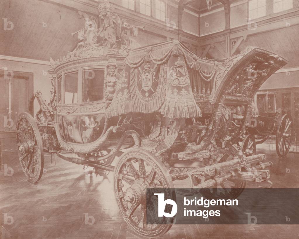 State Carriage of the Prince Imperial, Versailles (b/w photo)
