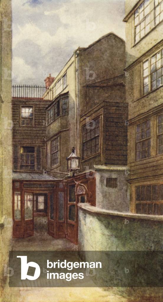 Dick's Coffee-house, Fleet Street, 1899 (colour litho)