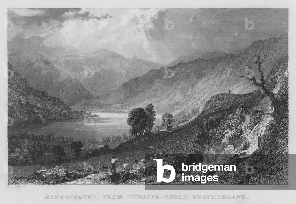 Hawes-Water, from Thwaite-Force, Westmorland (engraving)