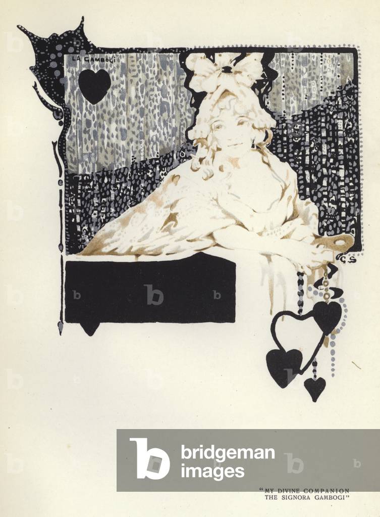 Illustration for The Happy Hypocrite by Max Beerbohm (colour litho)