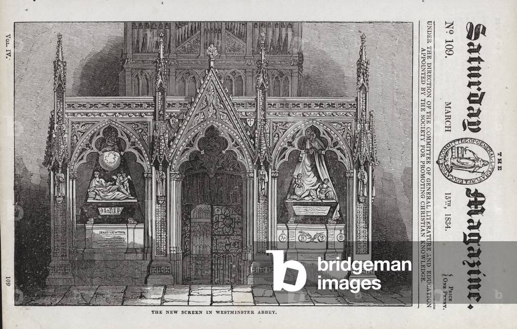 The new screen, Westminster Abbey, London (engraving)