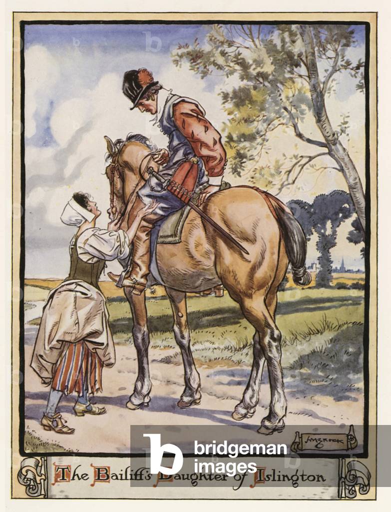 The Bailiff's Daughter of Islington (colour litho)