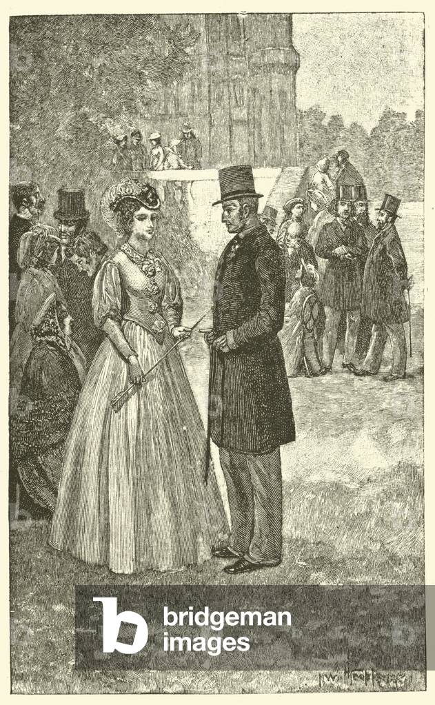 Grandcourt and Gwendolen at the Archery Tournament (engraving)