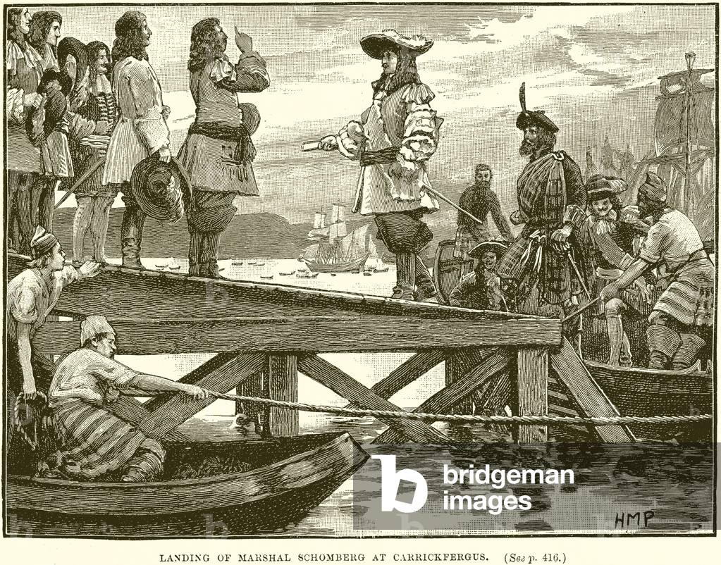 Landing of Marshal Schomberg at Carrickfergus (engraving)
