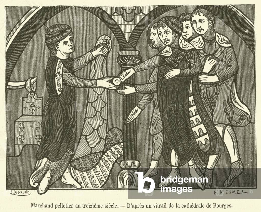 Marchand pelletier au treizieme siecle (engraving)