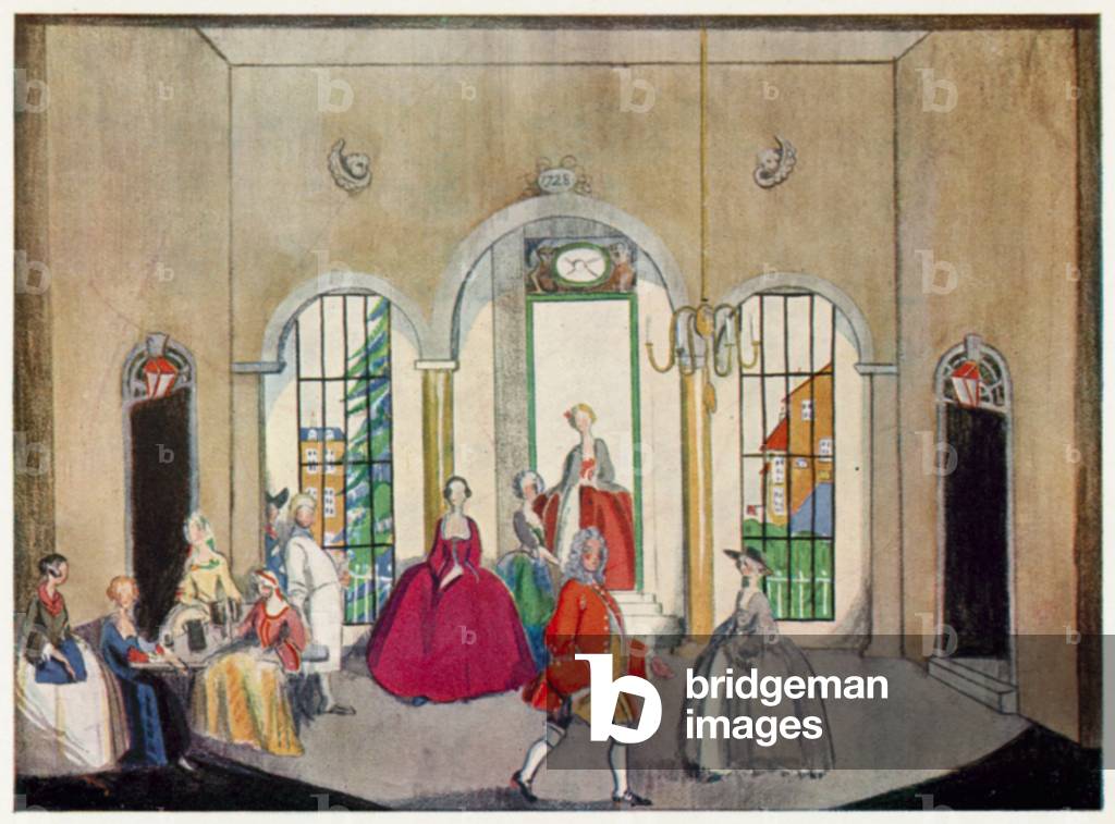 The Beggar's Opera, Scene, A Tavern near Newgate (colour litho)