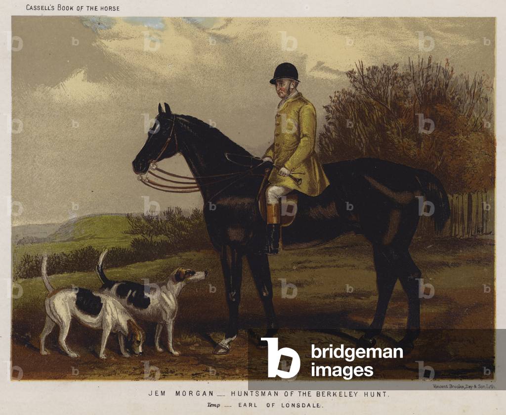 Jem Morgan, Huntsman of the Berkeley Hunt, Temp, Earl of Lonsdale (colour litho)