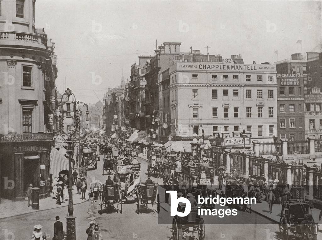 The Strand, from near Charing Cross, looking East (b/w photo)