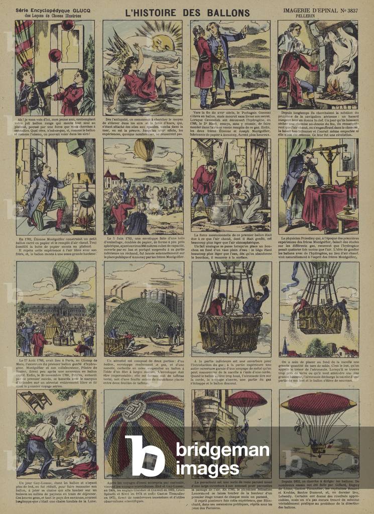 The history of balloons  (Epinal print)