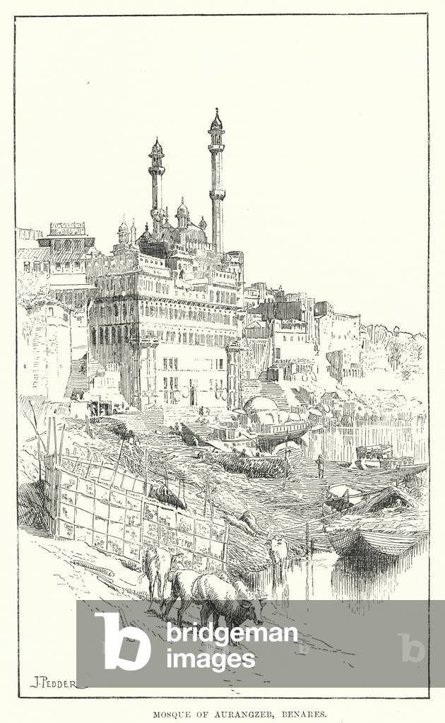 India: Mosque of Aurangzeb, Benares (engraving)