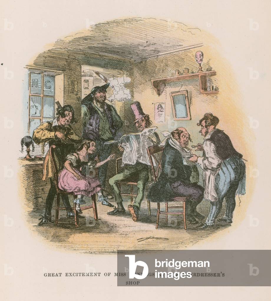 Illustration for Nicholas Nickleby (colour litho)