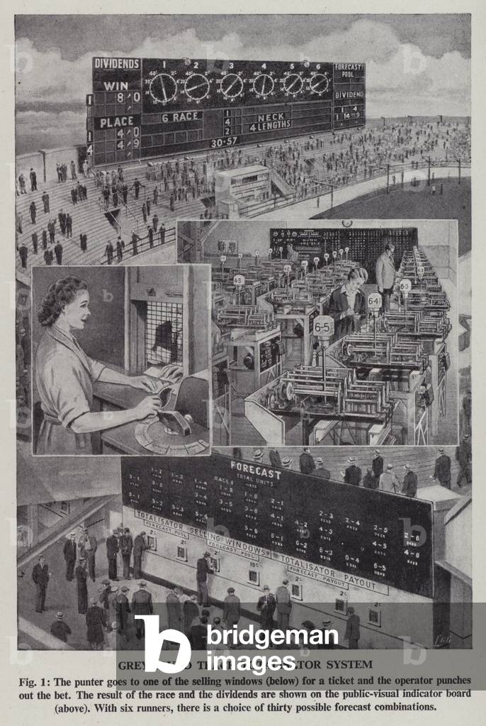 Greyhound track totalisator system (litho)