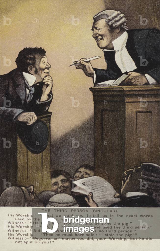 Man in Dock (colour litho)