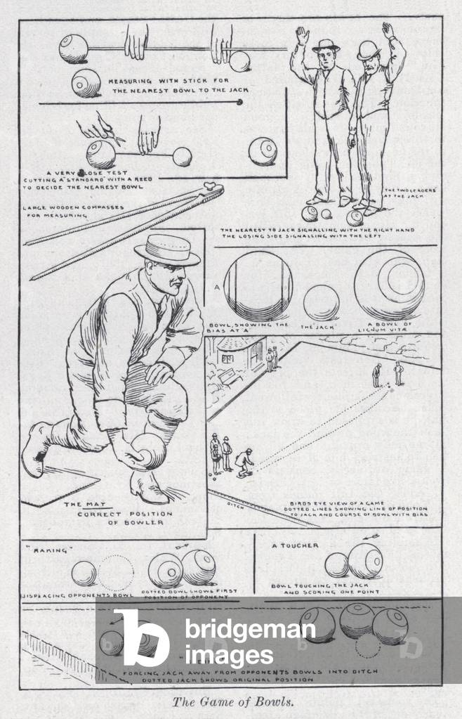 The game of Bowls (litho)