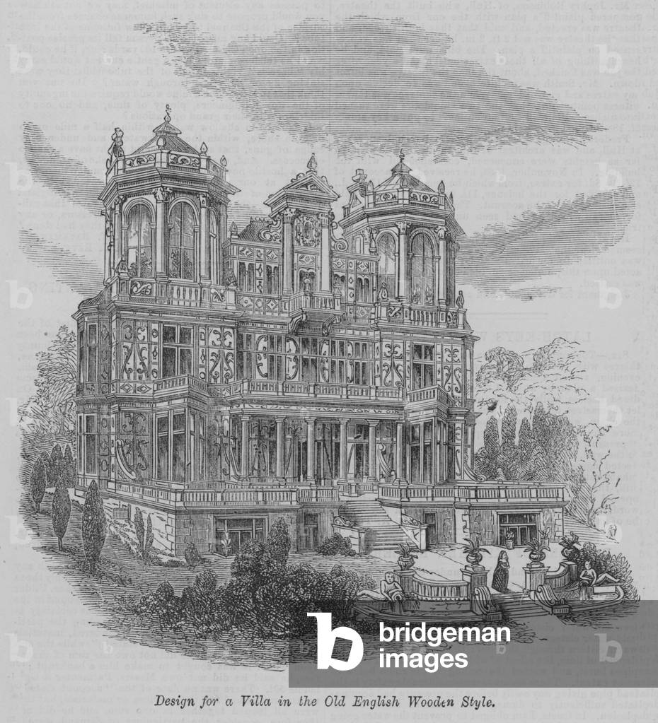 Design for a Villa in the Old English Wooden Style (engraving)