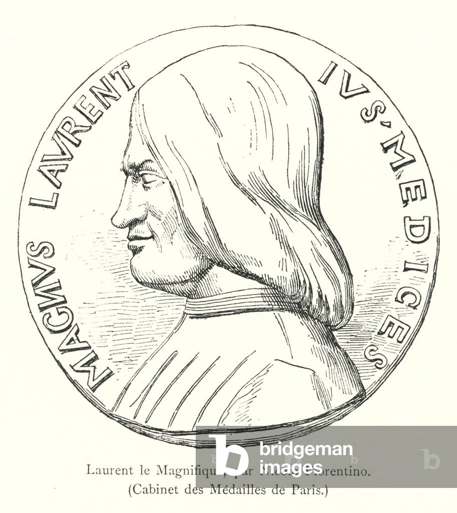 Laurent le Magnifique, par Nicolo Fiorentino, Cabinet des Medailles de Paris (engraving)