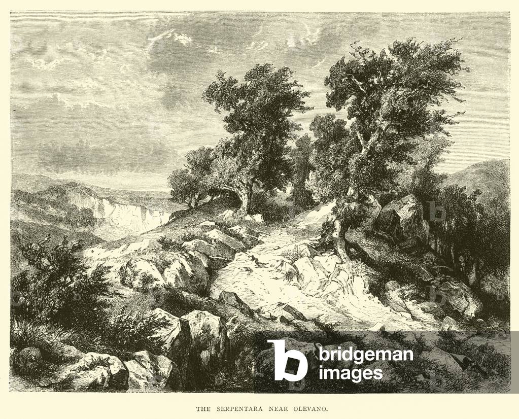 The Serpentara near Olevano (engraving)