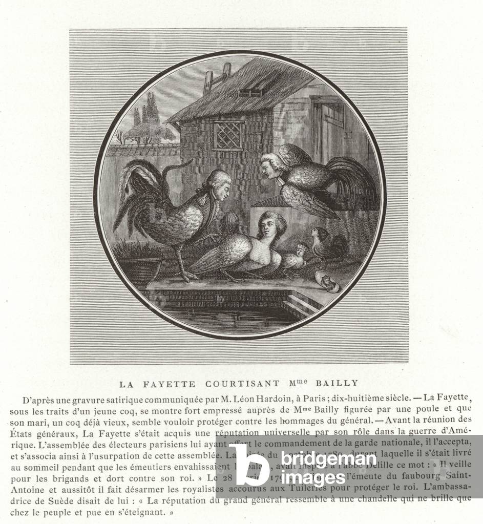 The Marquis de Lafayette wooing Madame Bailly (engraving)