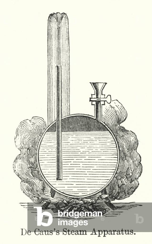 De Caus's Steam Apparatus (engraving)