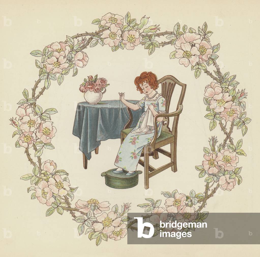 Mrs Leicester's School (colour litho)