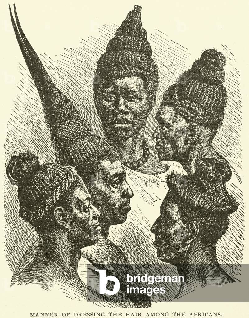 Manner of dressing the hair among the Africans (engraving)