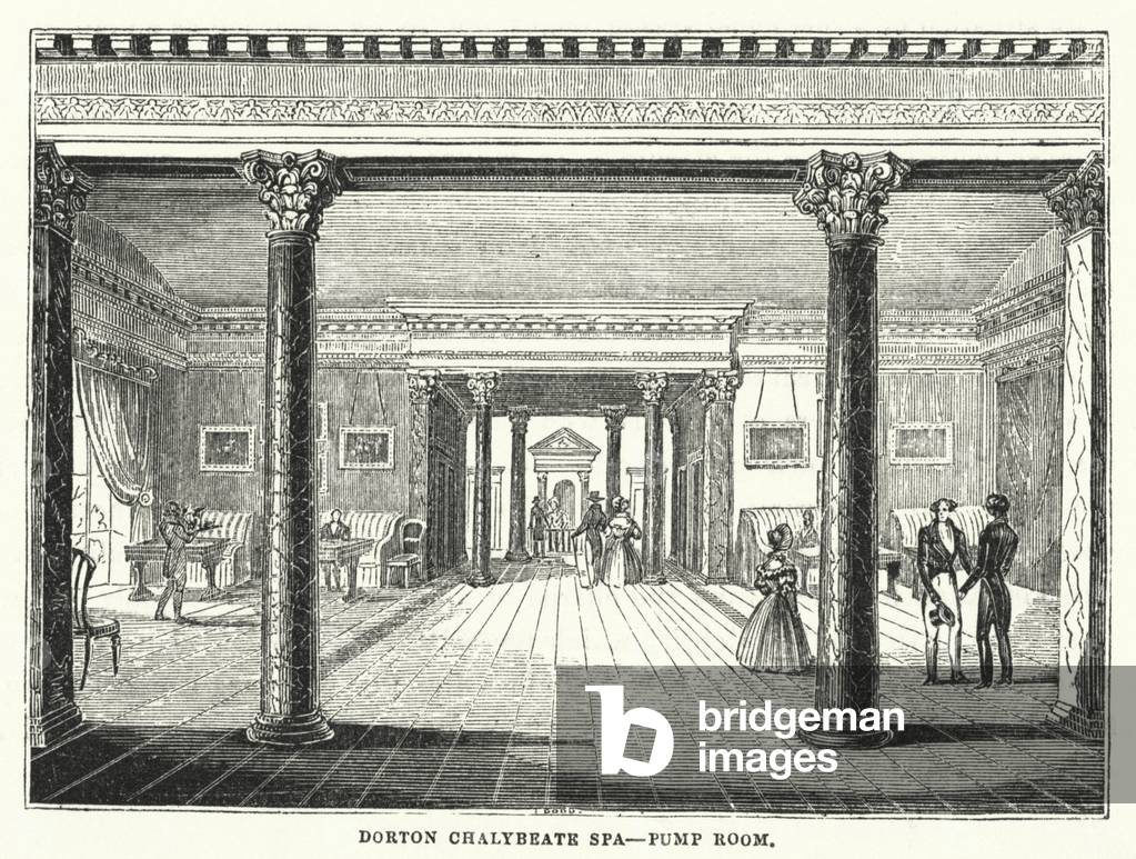 Dorton Chalybeate Spa, Pump Room (engraving)