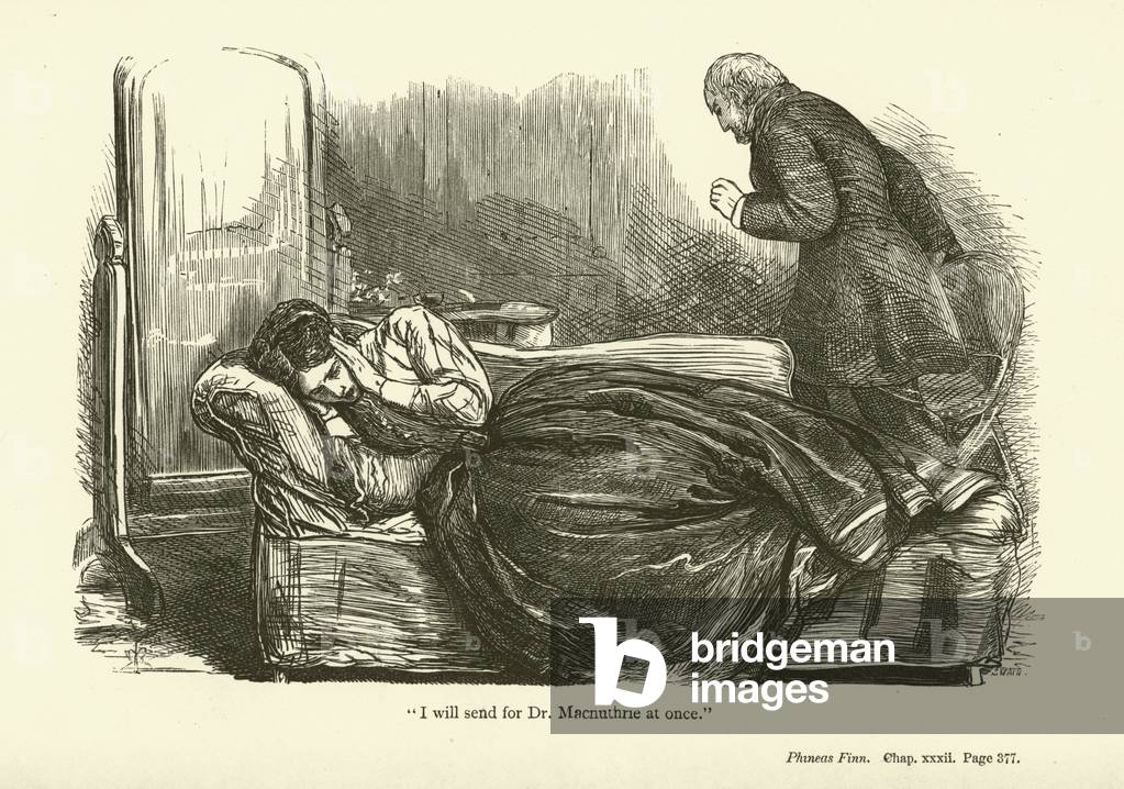 Illustration for Phineas Finn by Anthony Trollope (engraving)