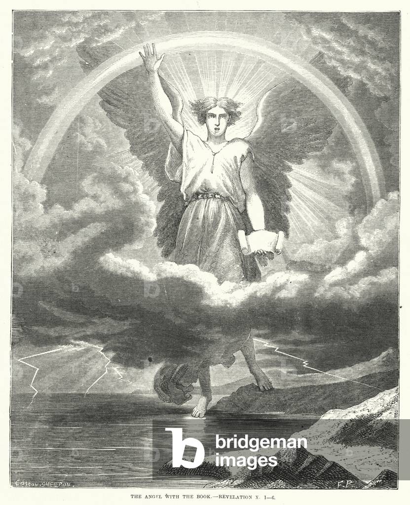 The Angel with the Book, Revelation X, 1-6 (engraving)