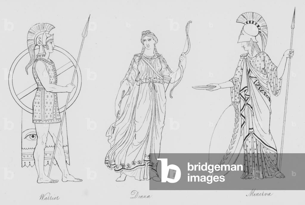 Warrior, Diana, Minerva (engraving)