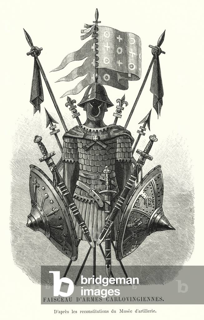 Faisceau d'armes Carlovingiennes, D'apres les reconstitutions du Musee d'artillerie (engraving)