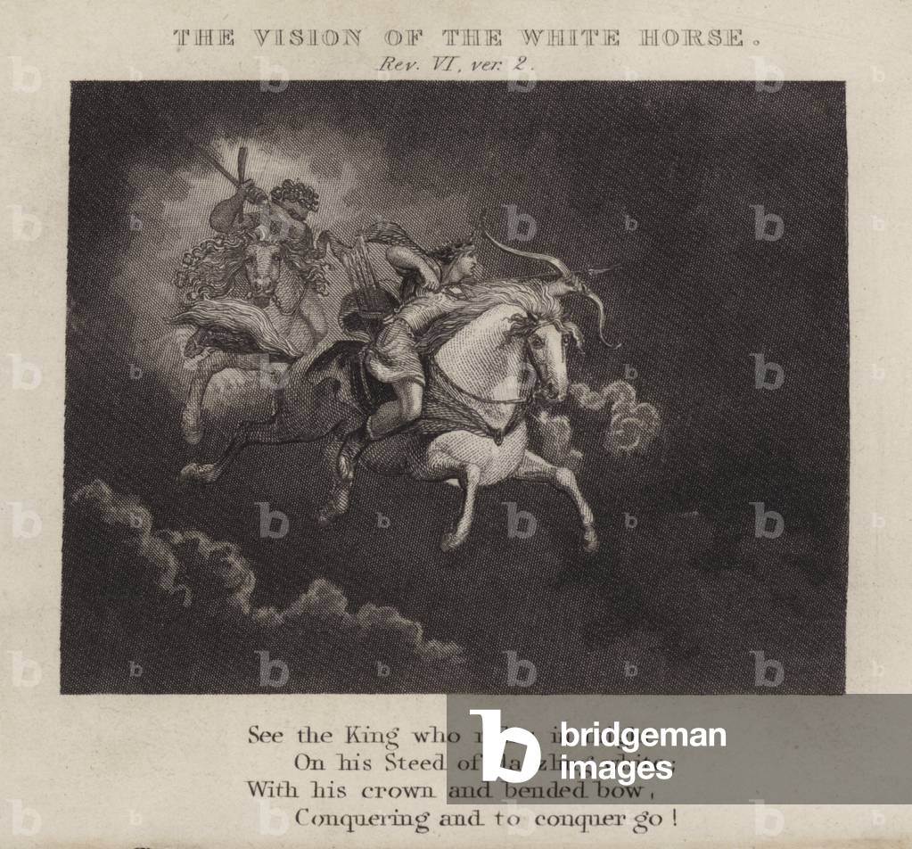 The vision of the white horse, Revelation Vi, ver 2 (engraving)