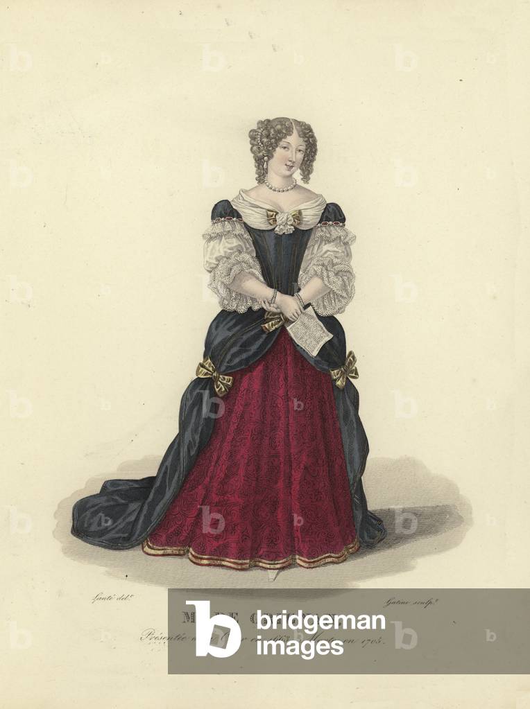 Madame de Grignan, French aristocrat (coloured engraving)