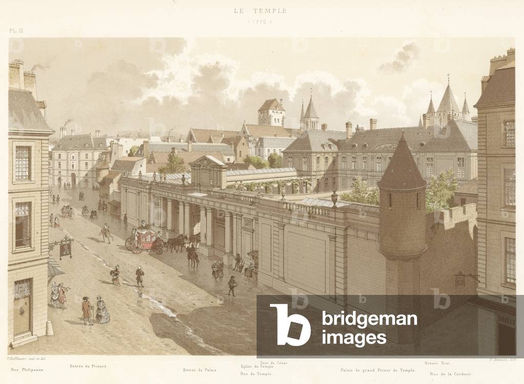Le Temple, 1770 (colour litho)