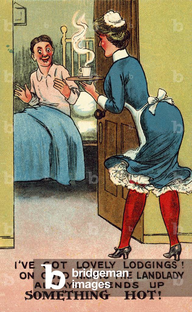 Maid carrying a hot drink (colour litho)