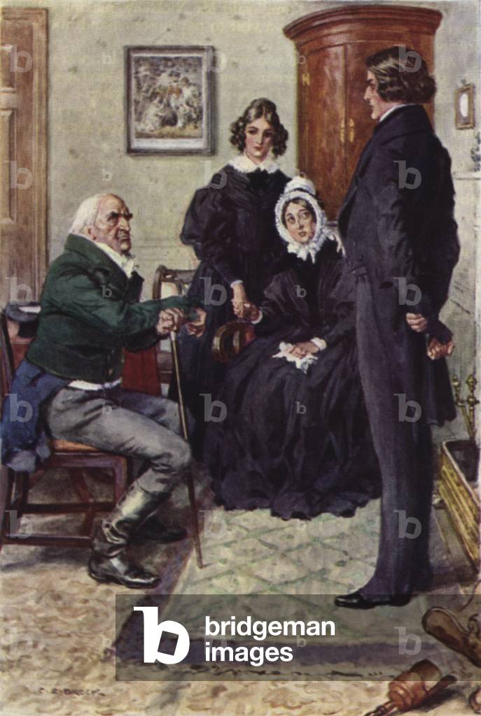 Illustration for Nicholas Nickleby (colour litho)