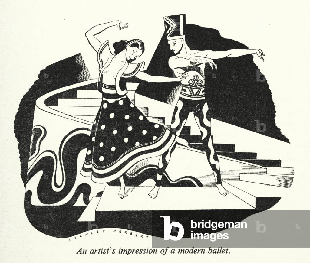 An artist's impression of a modern ballet (litho)