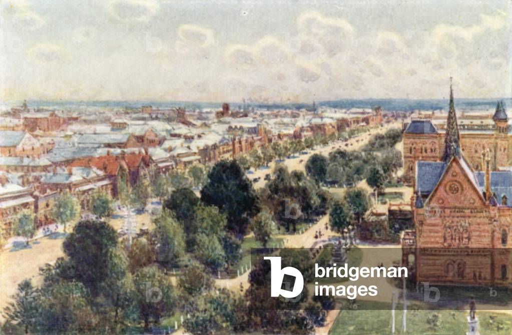 The garden streets of Adelaide (colour litho)