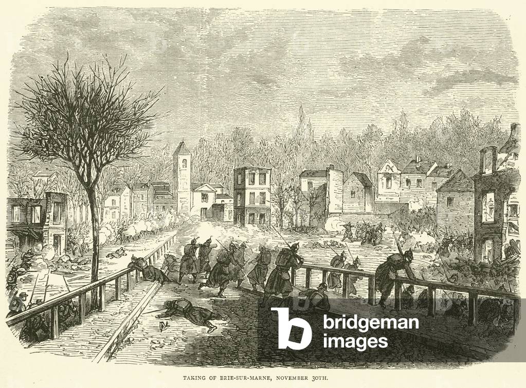 Taking of Brie-sur-Marne, 30 November, November 1870 (engraving)