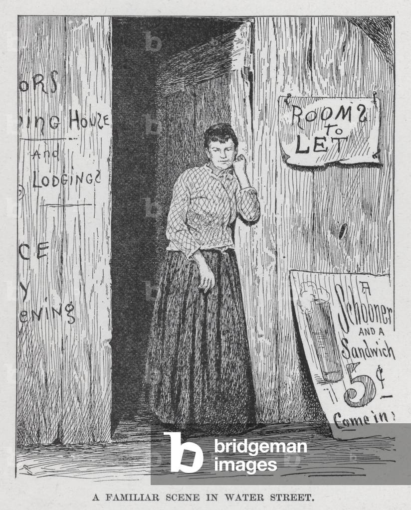 A Familiar Scene in the Water Street (litho)