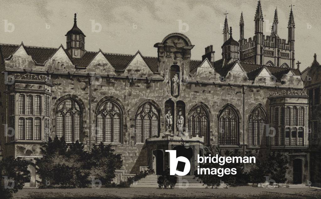 In the Quadrangle, Oriel College, Oxford (litho)