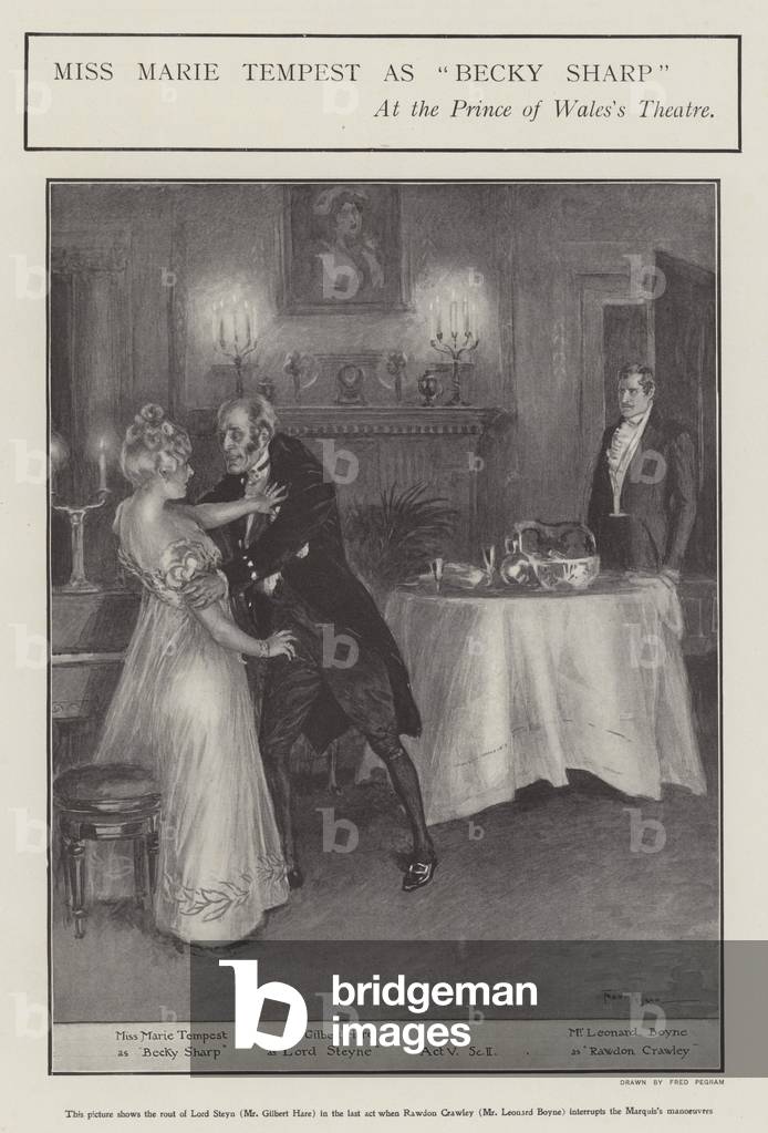 Miss Marie Tempest as Becky Sharp at the Prince of Wales's Theatre, London (litho)