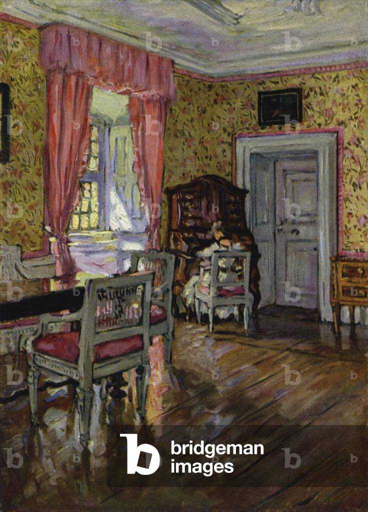 So-called Rose Room in Castle Pommersfelden, Oberfranken (colour litho)