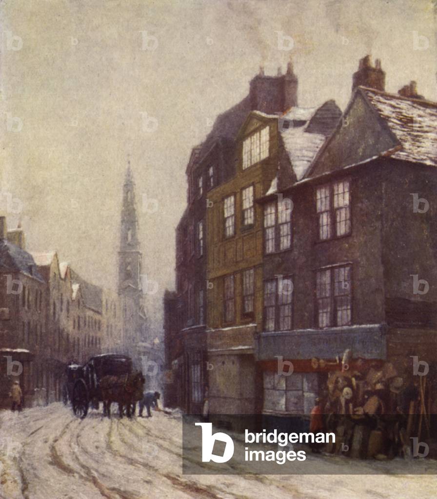 Nell Gwyn's Lodging, Drury Lane, February 1881 (colour litho)