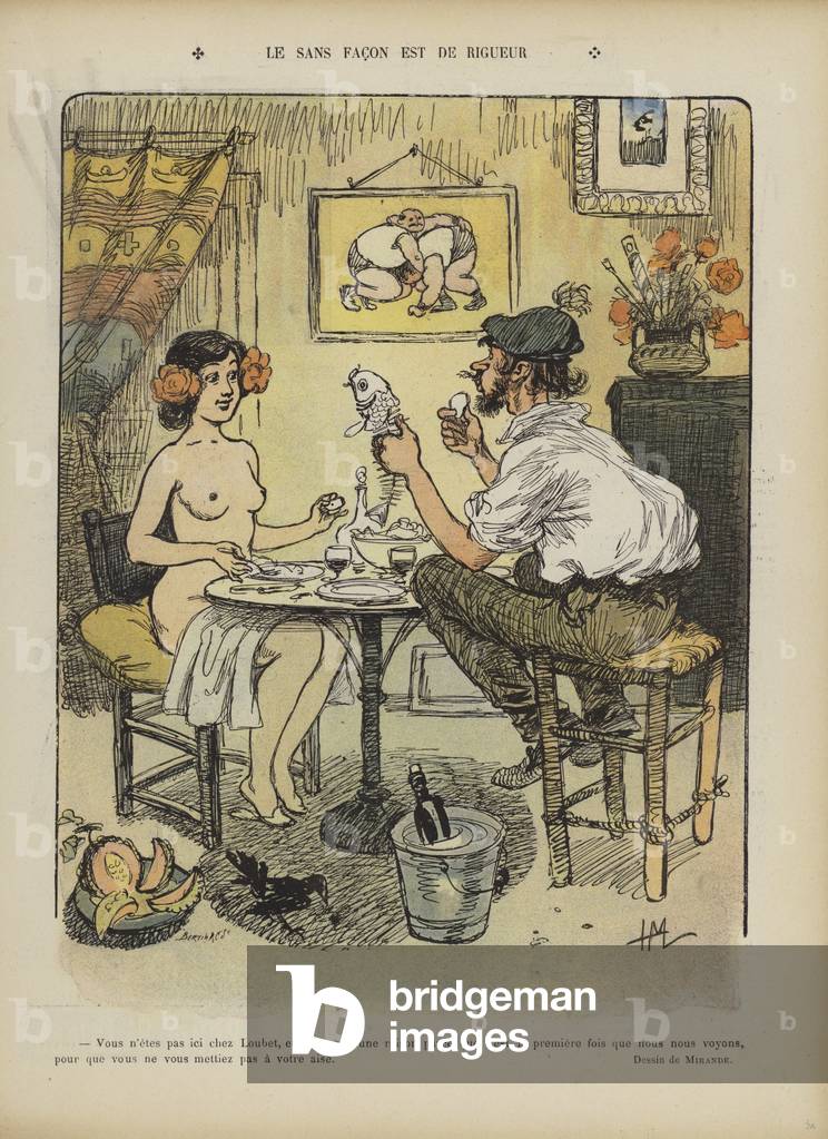Illustration for Le Rire (colour litho)