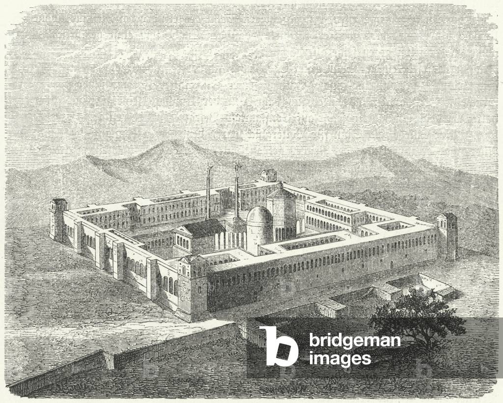 Palace of Diocletian at Salona, capital of the Roman province of Dalmatia (engraving)