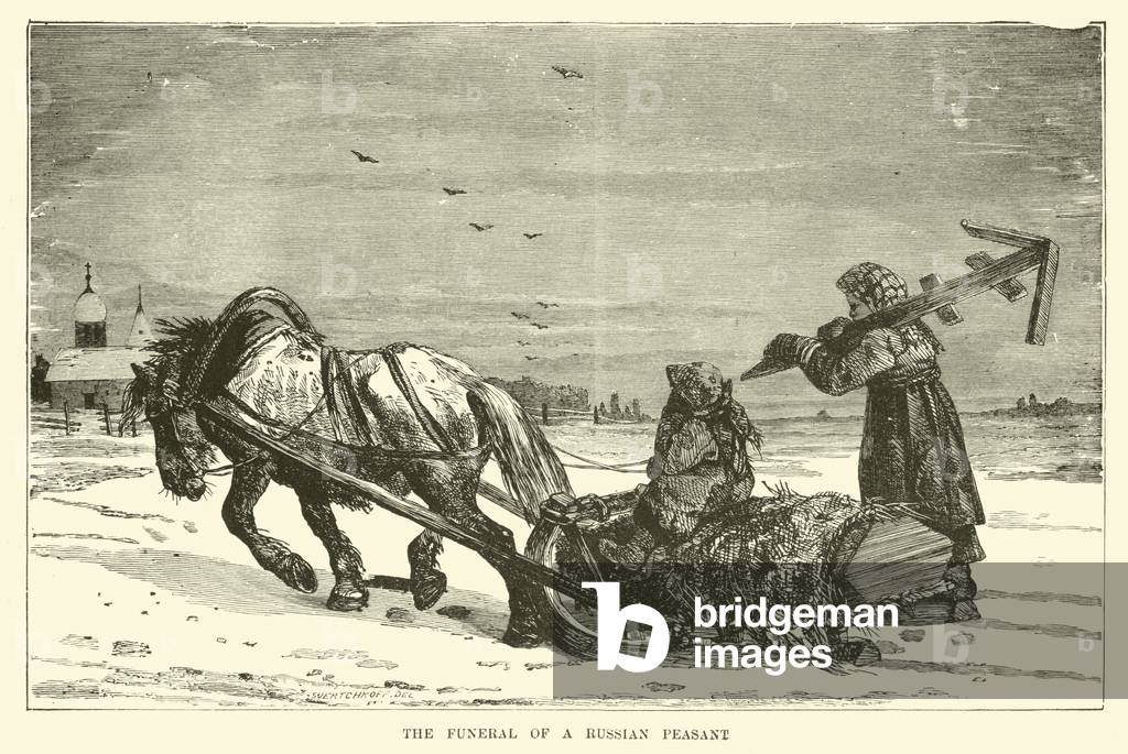 The Funeral of a Russian Peasant (engraving)