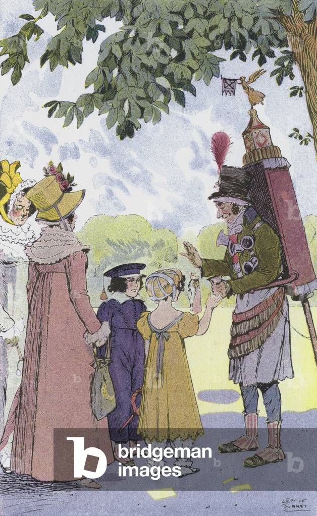 The refreshments seller (colour litho)