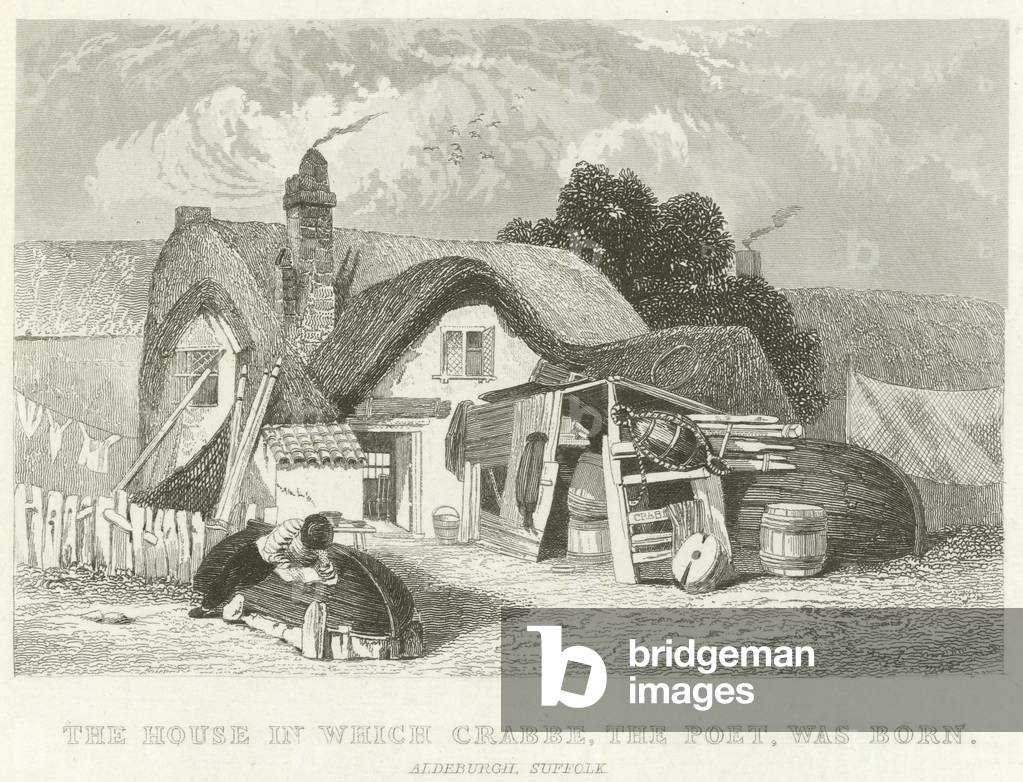 The House in which Crabbe, the Poet, was born, Aldeburgh, Suffolk (engraving)